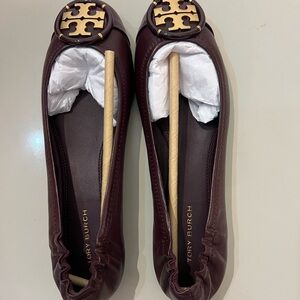 NEW in Box Tory Burch Deep Berry Ballet Flats - more like Brown